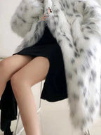 LEOPHIRA – WOMEN’S LEOPARD PRINT FAUX FUR COAT Coat Marina&Nola