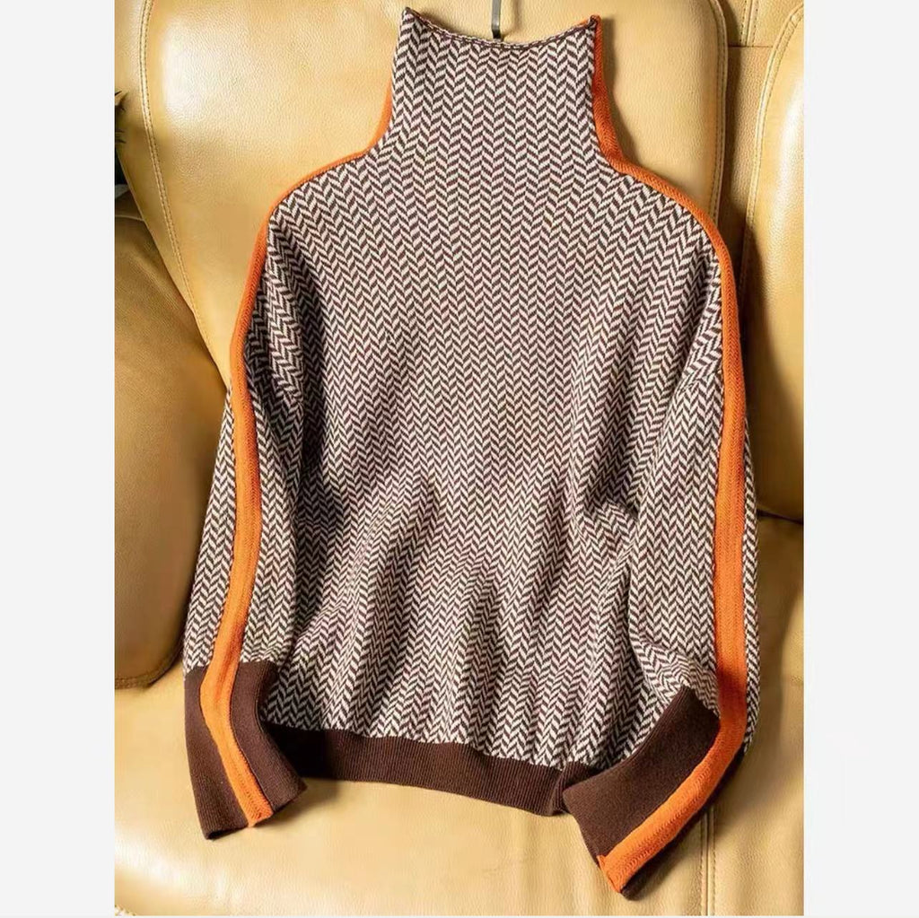 MARVETTE – WOMEN’S RETRO COLOR-BLOCK SWEATER Sweater Marina&Nola