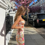 FLORÉA – WOMEN’S FRENCH FLORAL STRAPLESS MAXI DRESS