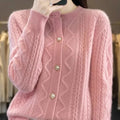 AMÉLIA – WOMEN’S SWEET SHORT KNIT CARDIGAN JACKET Pink Cardigans Marina&Nola