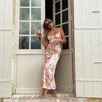 FLORÉA – WOMEN’S FRENCH FLORAL STRAPLESS MAXI DRESS