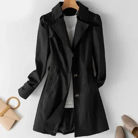 ARVÉLLE – WOMEN’S MID-LENGTH SLIM FIT TRENCH COAT