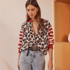 CHELVARA – WOMEN’S LEOPARD PRINT OPEN-FRONT KNIT CARDIGAN Cardigans Marina&Nola