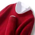 CASHVÉR – MEN’S CASHMERE O-NECK KNIT SWEATER