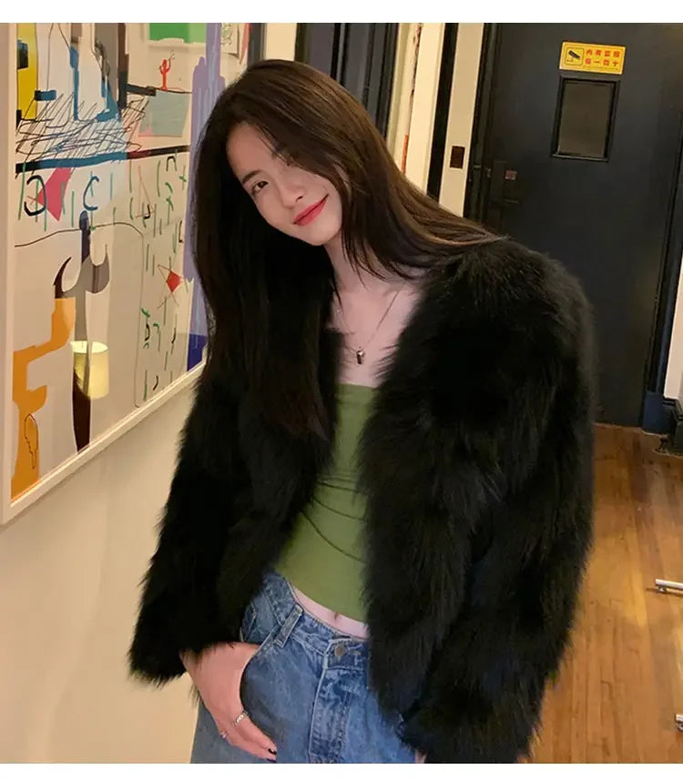 FOXÉRIA – WOMEN’S CASUAL FAUX FUR SHORT COAT Coat Marina&Nola