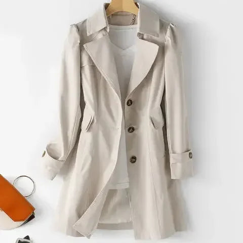 ARVÉLLE – WOMEN’S MID-LENGTH SLIM FIT TRENCH COAT
