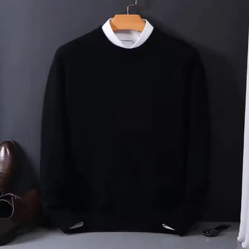 CASHVÉR – MEN’S CASHMERE O-NECK KNIT SWEATER