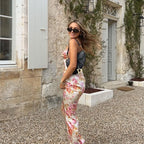 FLORÉA – WOMEN’S FRENCH FLORAL STRAPLESS MAXI DRESS