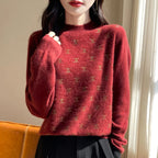 ELVORIA – WOMEN’S FINE WOOL EMBELLISHED PULLOVER SWEATER Sweater Marina&Nola