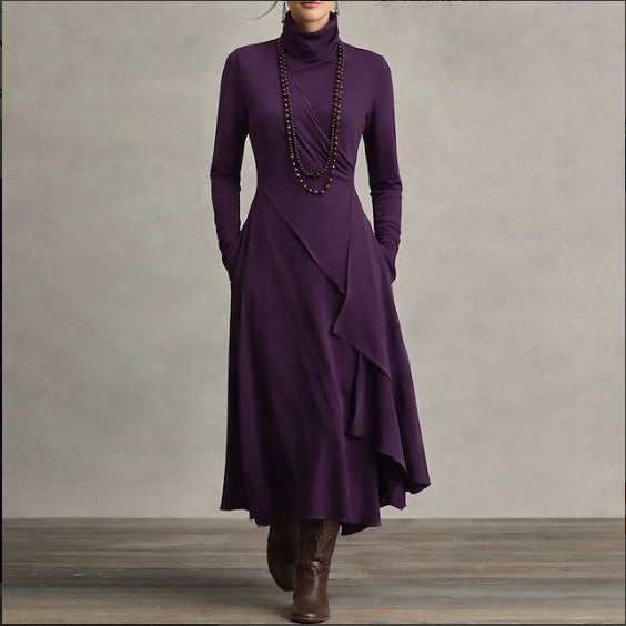 AVÉRIN – WOMEN’S TURTLENECK MAXI WRAP DRESS