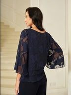 ELANORA – WOMEN’S LACE CHIFFON ELEGANT BLOUSE