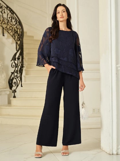 ELANORA – WOMEN’S LACE CHIFFON ELEGANT BLOUSE