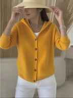 NORELIA – WOMEN’S BUTTONED KNIT HOODED CARDIGAN SWEATER Sweater Marina&Nola