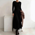 CABELLA – WOMEN’S CABLE KNIT LONG SWEATER DRESS Black Dresses Marina&Nola