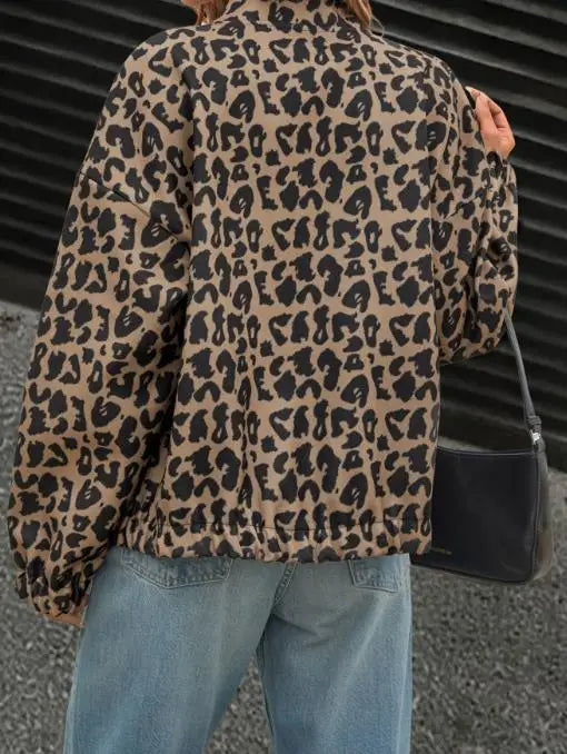 LEOPHIRA – WOMEN’S Y2K RETRO LEOPARD PRINT CARDIGAN JACKET