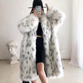 LEOPHIRA – WOMEN’S LEOPARD PRINT FAUX FUR COAT White Coat Marina&Nola