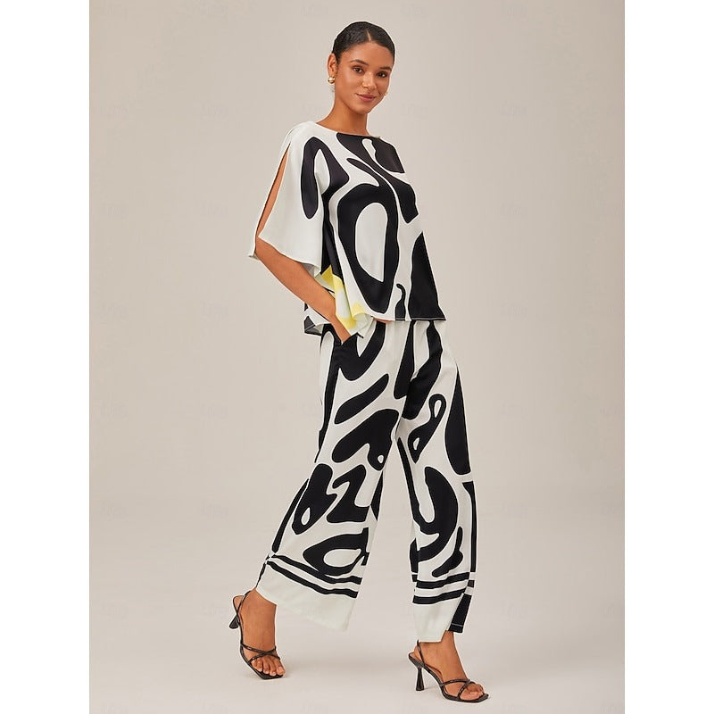 VALÉRIA – WOMEN’S SATIN SILK COLOR COMBO BLOUSE