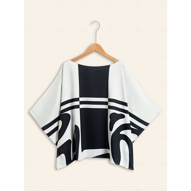 VALÉRIA – WOMEN’S SATIN SILK COLOR COMBO BLOUSE