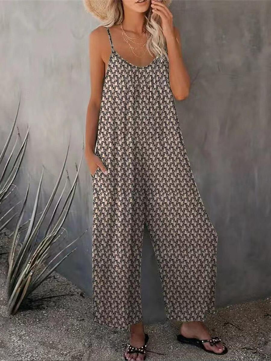 MARÉLIA – WOMEN’S FLORAL SLEEVELESS DUNGAREES JUMPSUIT