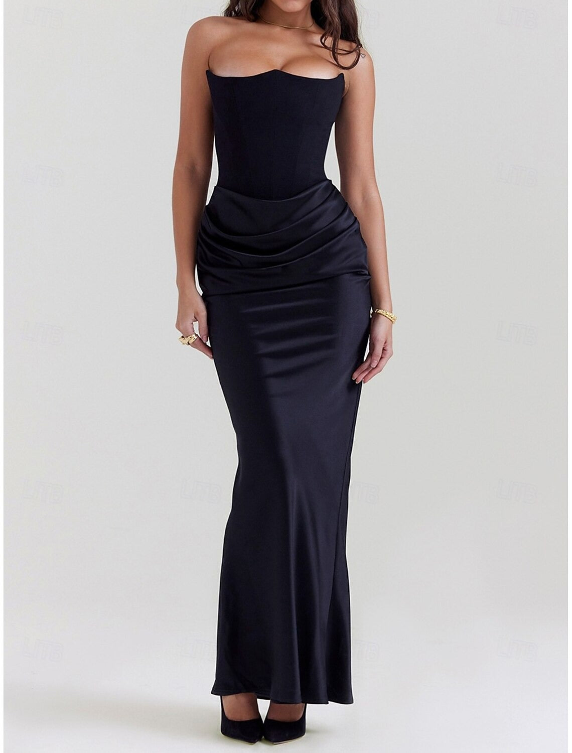 AVÉRIELA – WOMEN’S STRAPLESS CORSET MAXI DRESS