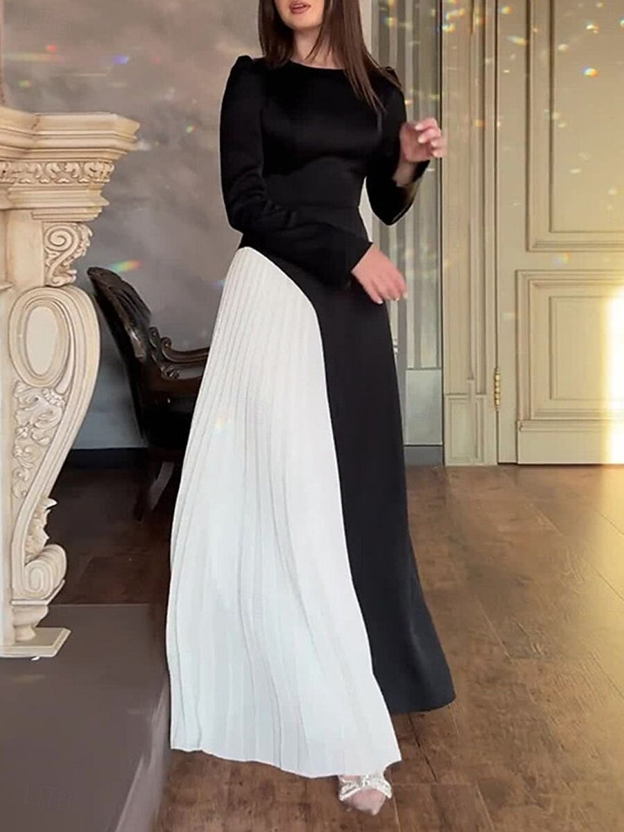 NOIRIVA – WOMEN’S COLOR BLOCK MAXI DRESS