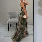 ARMEVA – WOMEN’S FLORAL SPAGHETTI STRAP SWING MAXI DRESS