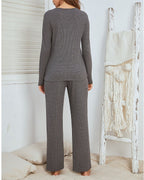 MIRÉSSA – WOMEN’S WAFFLE KNIT LOUNGEWEAR PAJAMA SET