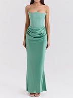 AVÉRIELA – WOMEN’S STRAPLESS CORSET MAXI DRESS