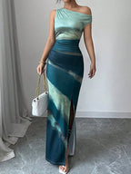 EMERALIA – WOMEN’S OMBRE SHEATH MAXI DRESS