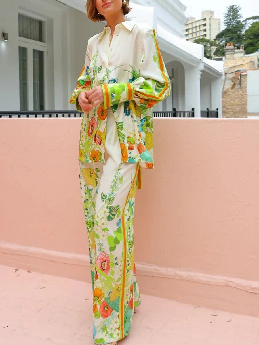 ALVÉRA – WOMEN’S SHIRT & WIDE LEG PANTS SET