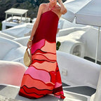 CLAREVISTA – WOMEN’S OMBRE HALTER MAXI DRESS