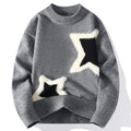 Gray sweater with star patterns on a white background